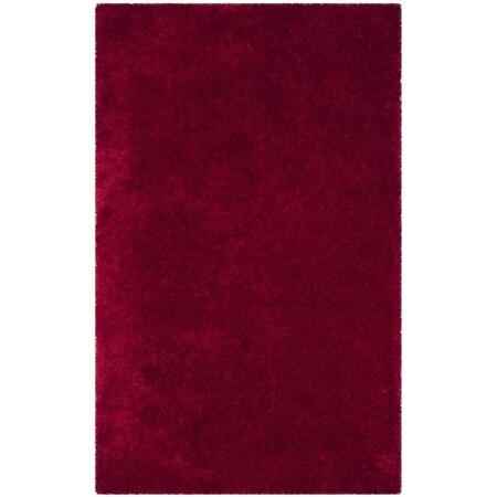 Flowers First 5 x 8 ft. Luxe Shag Hand Tufted Rug, Red - Medium Rectangle FL1892406
